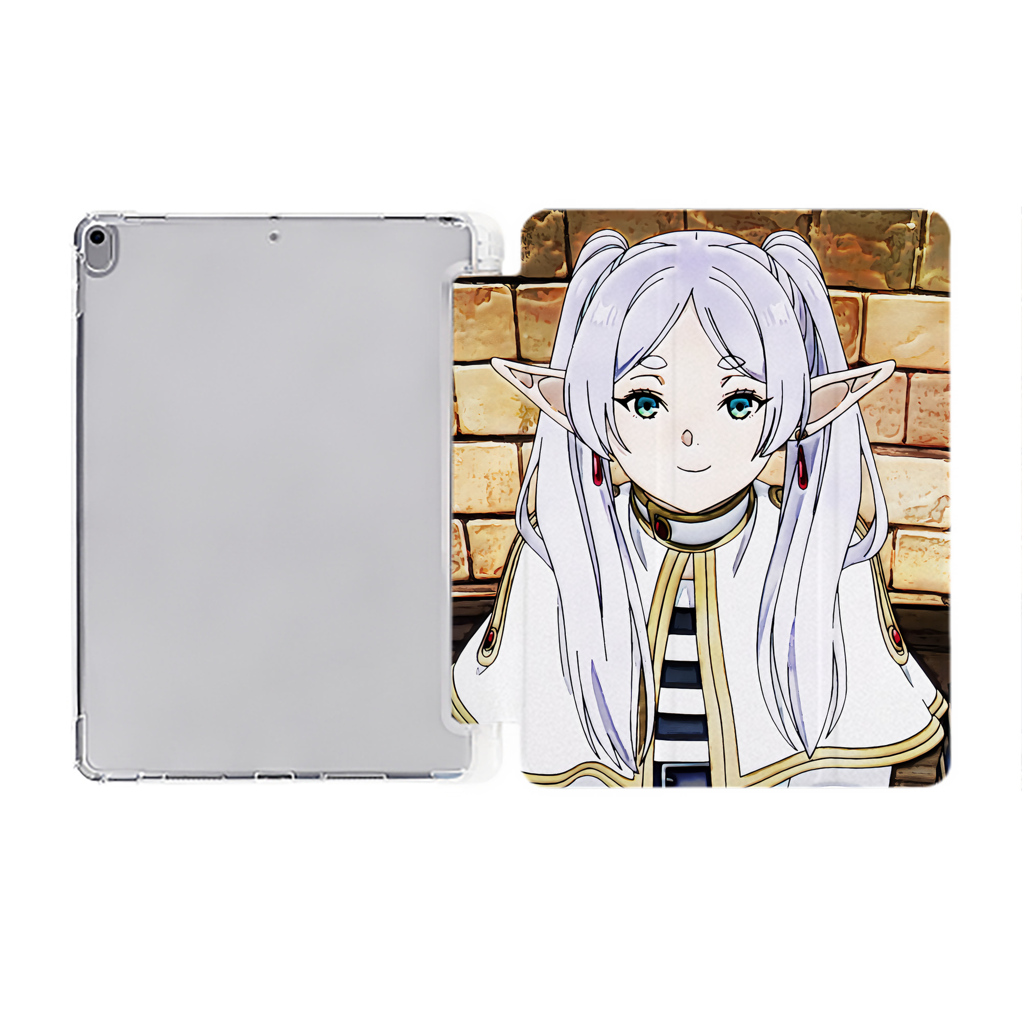 （画像用） 葬送のフリーレン Frieren IPad ケース ペン収納付き 三つ折りスタンド PUレザー×シリコン 対応機種9.5/10.5/10.9インチ